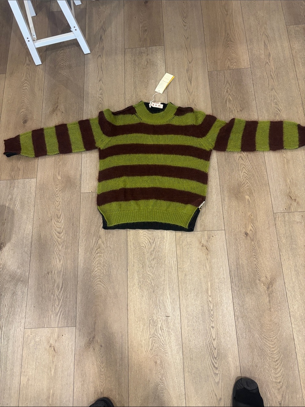 Marni Girocollo Striped Mohair
Sweater "Green Lime"